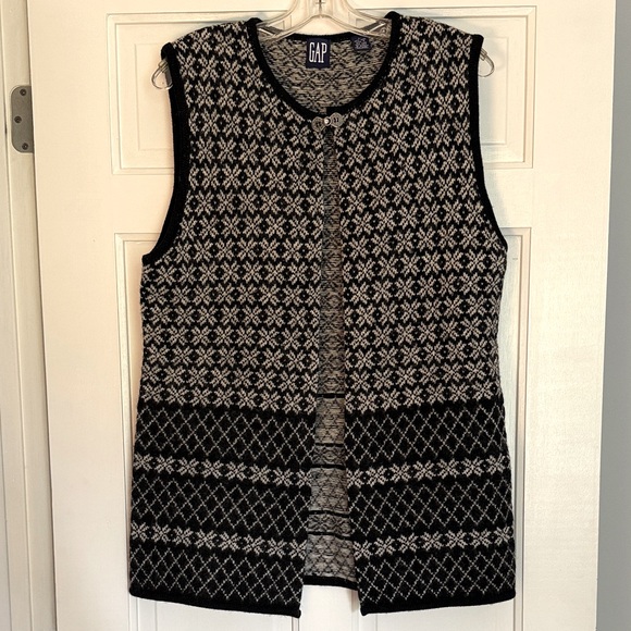 Vintage GAP Fair Isle Patterned Knit Sweater Vest - Picture 1 of 4